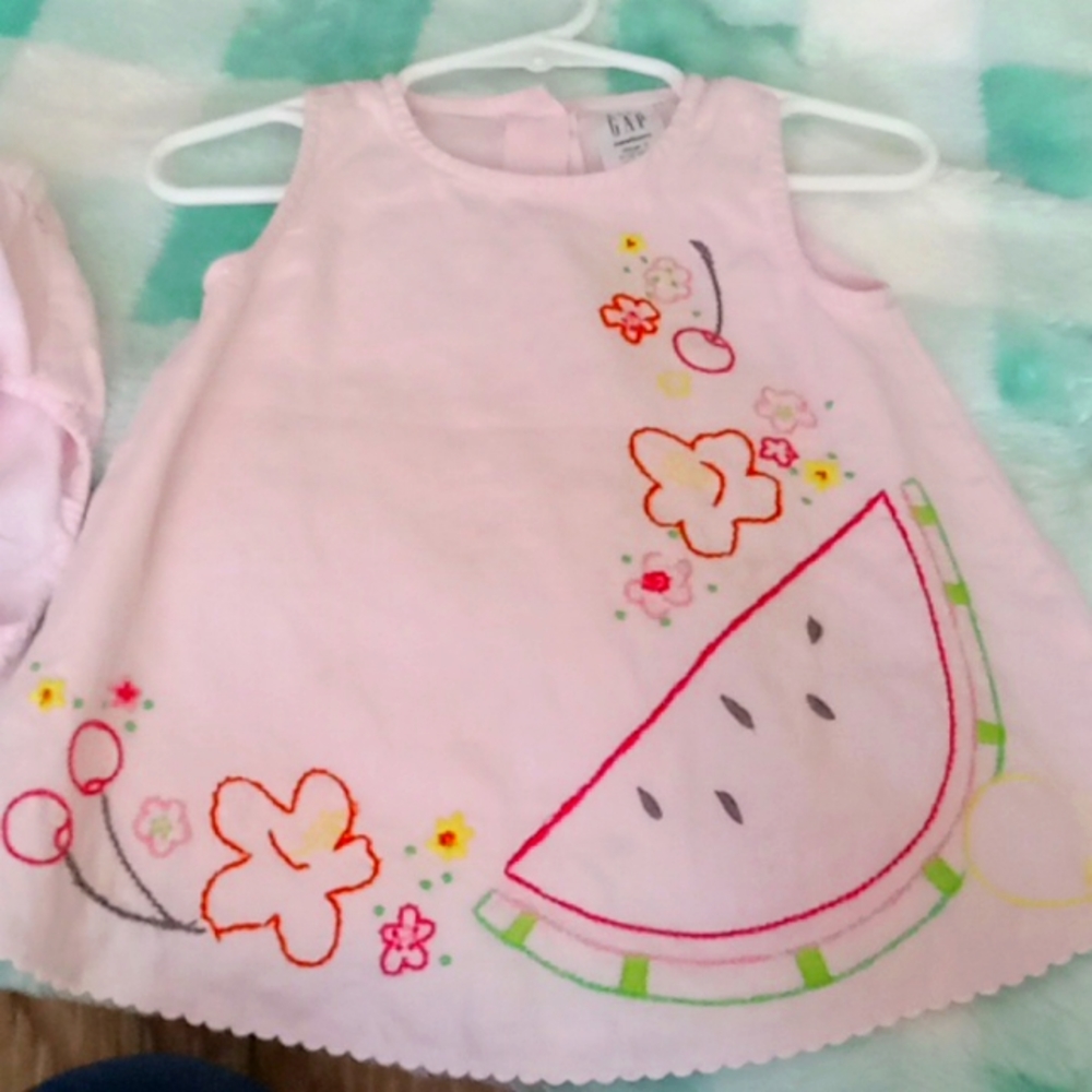 Vintage Baby Gap 100% linen dress with bloomers.